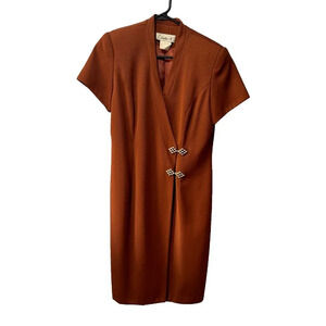 Vintage  Jackie K. burnt orange ladies size 7/8 dress with shoulder pads‎